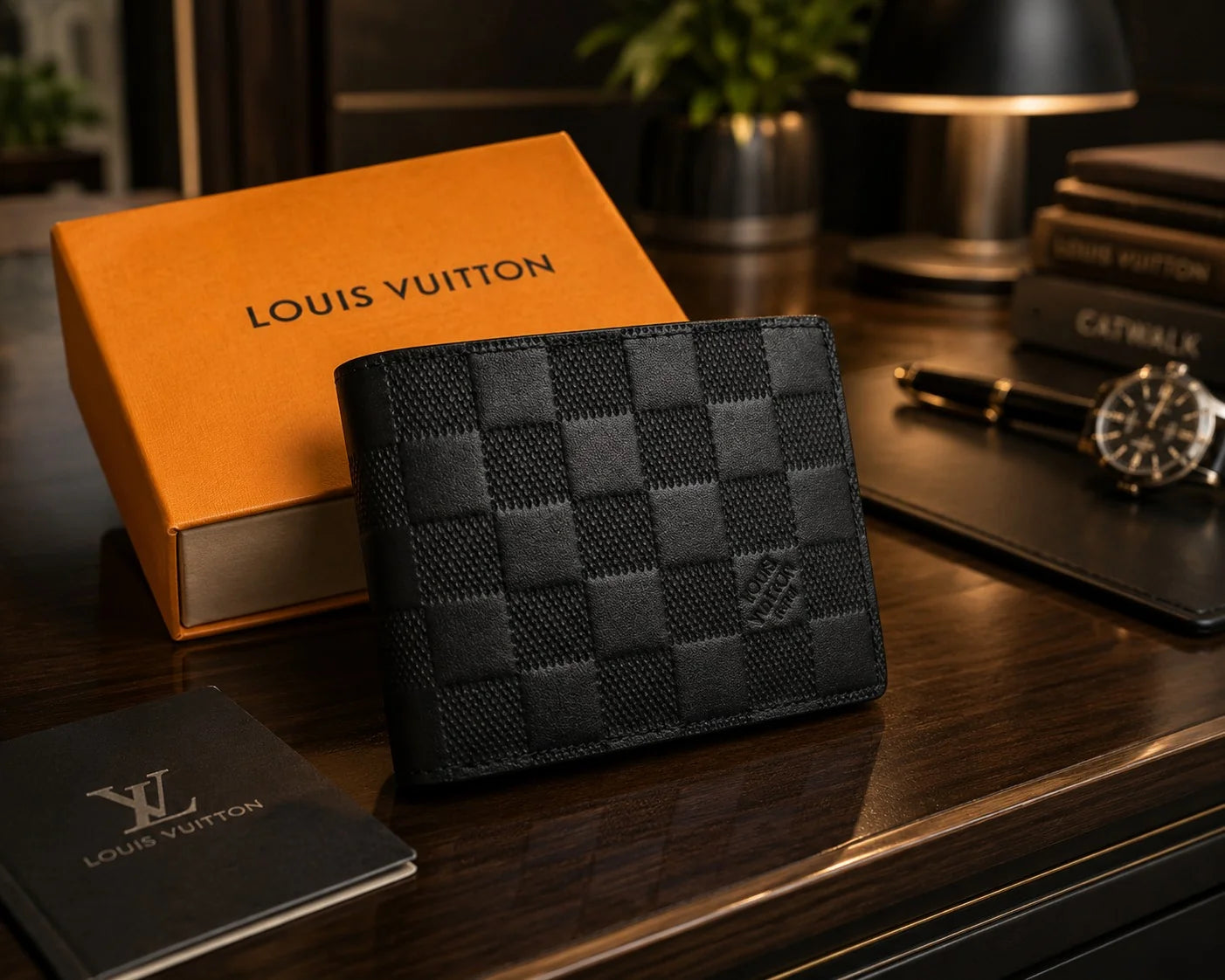 Louis Vuitton Amerigo Taiga Leather Bifold Wallet M62045 for Men